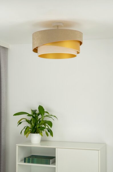 Lustră aplicată Duolla KOBO 1xE27/15W/230V d. 45 cm bej/auriu/crem