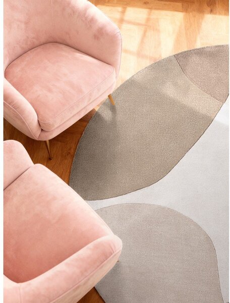Covor bej țesut manual rotund din lână ø 160 cm Hackney Clarissa – Ted Baker