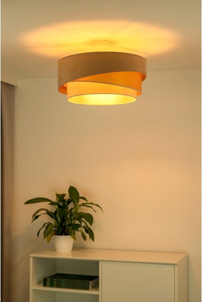 Lustră aplicată Duolla KOBO 1xE27/15W/230V d. 45 cm bej/auriu/crem