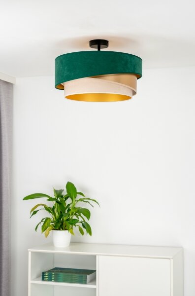 Lustră aplicată Duolla KOBO 1xE27/15W/230V d. 45 cm verde/auriu/crem