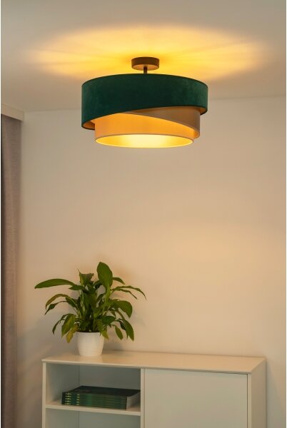 Lustră aplicată Duolla KOBO 1xE27/15W/230V d. 45 cm verde/auriu/crem