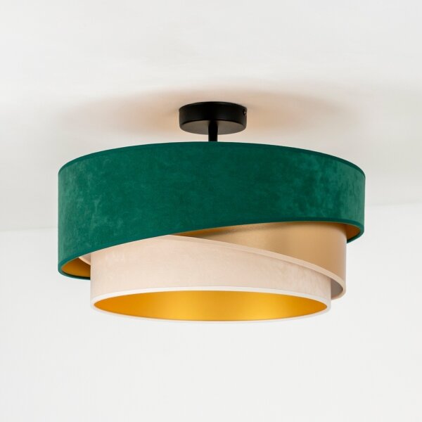 Lustră aplicată Duolla KOBO 1xE27/15W/230V d. 45 cm verde/auriu/crem