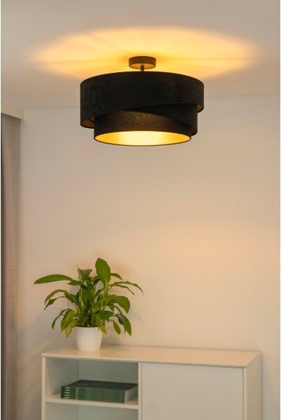 Lustră aplicată Duolla KOBO 1xE27/15W/230V d. 45 cm negru
