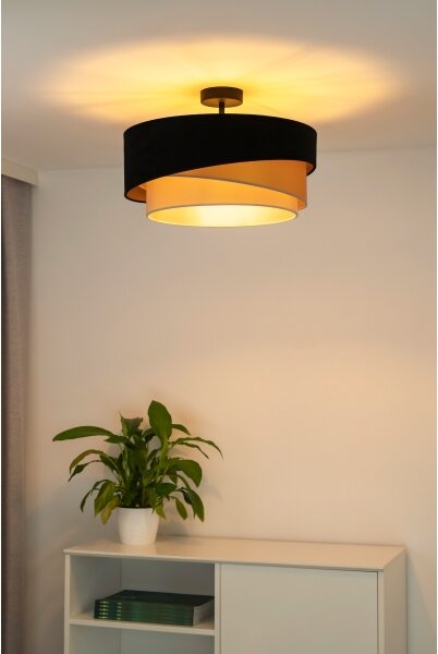 Lustră aplicată Duolla KOBO 1xE27/15W/230V d. 45 cm negru/auriu/crem