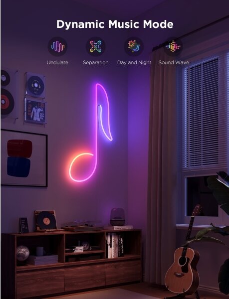 Bandă LED flexibilă Govee Neon 2 MATTER 5m RGBIC Wi-Fi IP67