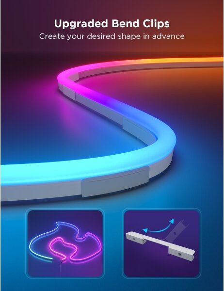 Bandă LED flexibilă Govee Neon 2 MATTER 5m RGBIC Wi-Fi IP67