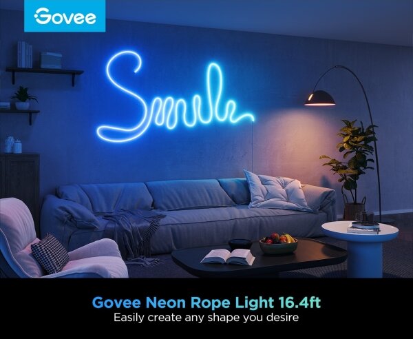 Bandă LED flexibilă Govee Neon 2 MATTER 5m RGBIC Wi-Fi IP67
