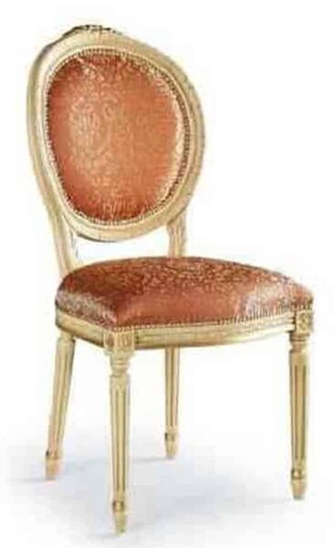 Scaun lemn masiv clasic Regal cu Spătar Tapițat, 49 × 59 × 100 cm - Nuc