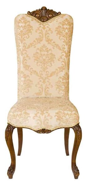 Scaun lemn masiv clasic Majestic cu Spătar Tapițat, 50 × 50 × 120 cm - Nuc
