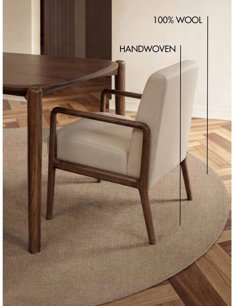 Covor bej țesut manual rotund din lână ø 160 cm Greenwich – Ted Baker