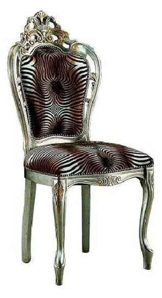 Scaun lemn masiv clasic Duchess cu Spătar Tapițat, 48 × 58 × 107 cm - Nuc
