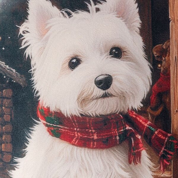 Față de pernuță WHITE TERRIER 40 x 40 cm