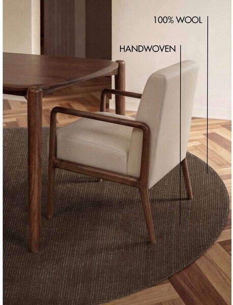 Covor maro țesut manual rotund din lână ø 160 cm Greenwich – Ted Baker