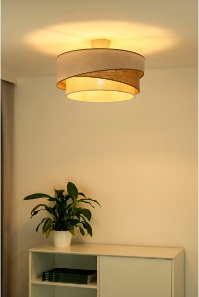 Lustră aplicată Duolla KOBO 1xE27/15W/230V d. 45 cm bej/maro/alb