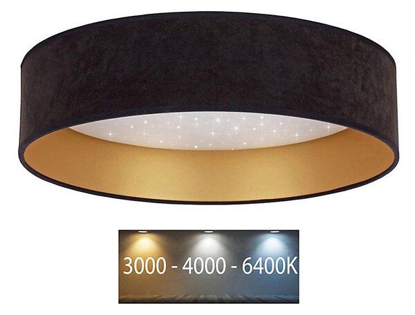 Plafonieră LED VELVET STAR LED/24W/230V d. 40 cm neagră/aurie Brilagi