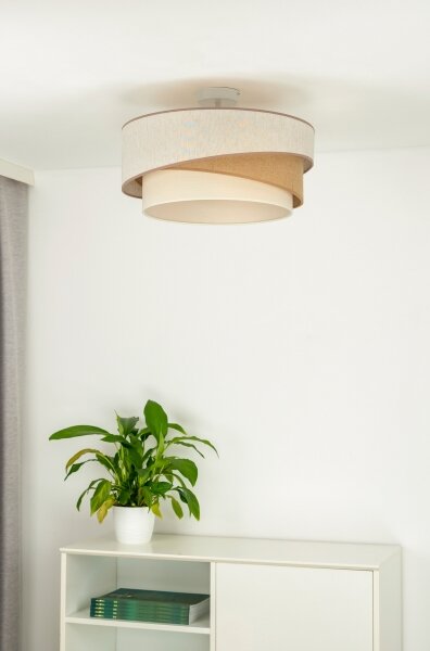 Lustră aplicată Duolla KOBO 1xE27/15W/230V d. 45 cm bej/maro/alb