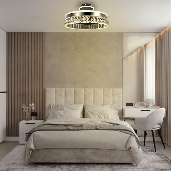 Lustră LED dimabilă aplicată LED/75W/230V 3000-6500K crom + telecomandă