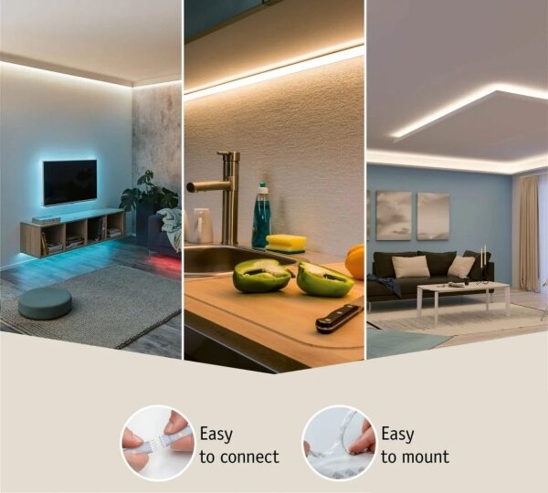 Bandă dimabilă pentru baie Paulmann 70668 LED/9W IP44 MAXLED 1,5m 2700K 230V