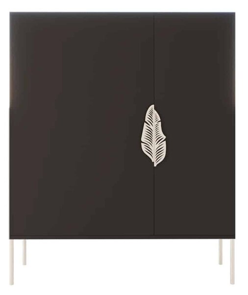 Pantofar lemn masiv Merlin Personalizabil Accesorii placate cu Aur, 100 × 35 × 120 cm - Alb