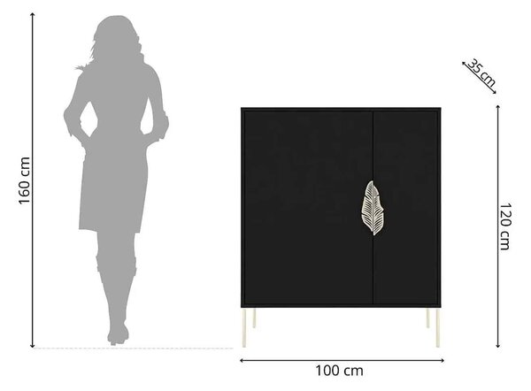 Pantofar lemn masiv Merlin Personalizabil Accesorii placate cu Aur, 100 × 35 × 120 cm - Alb
