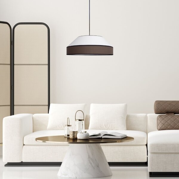 Lustră pe cablu MANISO 1xE27/60W/230V d. 45 cm alb/maro