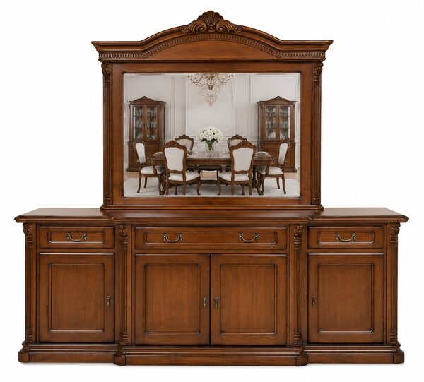 Bufet lemn masiv Briston 4 Uși, 229,5 × 56,5 × 83,5 cm - Fara