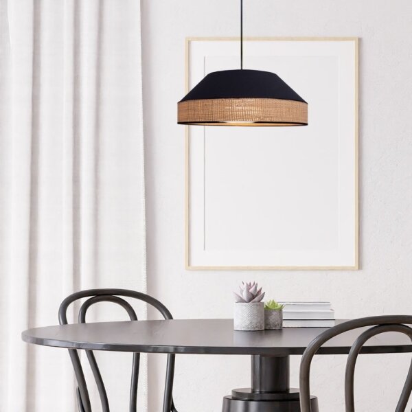 Lustră pe cablu MANISO 1xE27/60W/230V d. 45 cm negru/bej