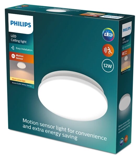 Philips ACUNA LED 12W 230V 2700K plafonieră cu senzor