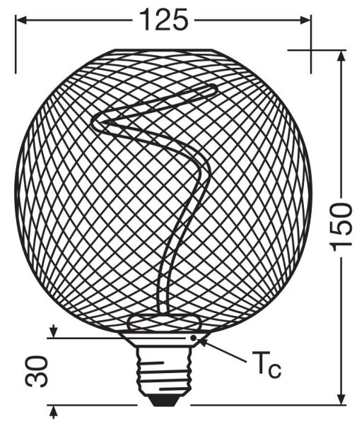 Bec LED dimabil Osram DECOR FILAMENT G125 E27/3,5W/230V 1800K negru