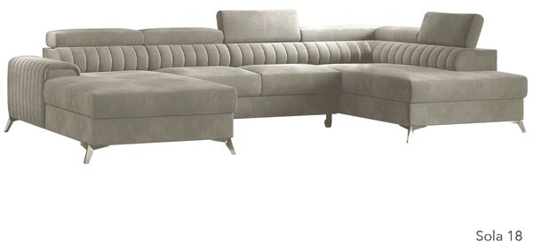 Colțar lemn masiv Formă U Extensibil Levi 347x202cm