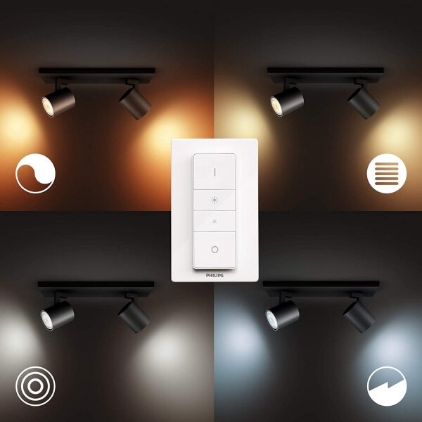 Spot LED dimabil Philips Hue RUNNER 2xGU10/4,2W/230V alb + telecomandă