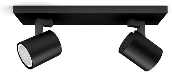 Spot LED dimabil Philips Hue RUNNER 2xGU10/4,2W/230V negru + telecomandă