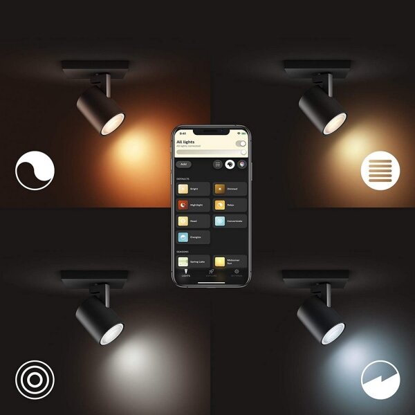 Spot LED dimabil Philips Hue RUNNER 1xGU10/4,2W/230V negru