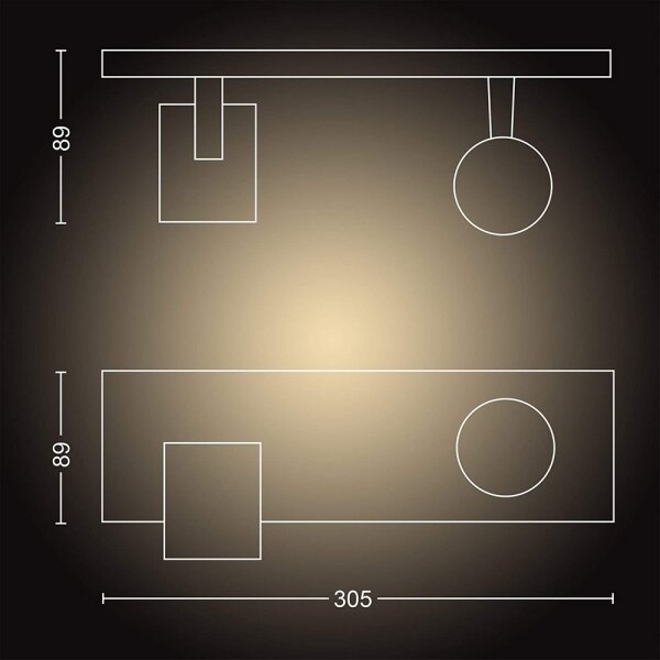 Spot LED dimabil Philips Hue RUNNER 2xGU10/4,2W/230V alb + telecomandă