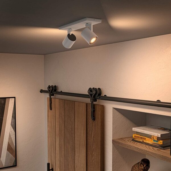 Spot LED dimabil Philips Hue RUNNER 2xGU10/4,2W/230V alb + telecomandă