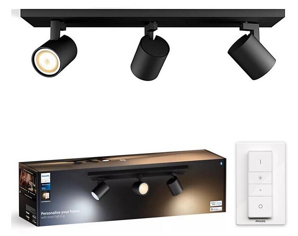 Spot LED dimabil Philips Hue RUNNER 3xGU10/4,2W/230V negru + telecomandă