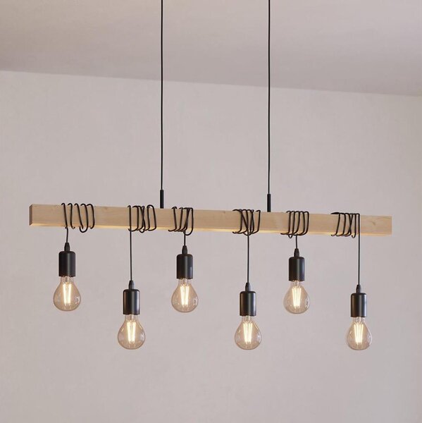Eglo 43513 - Lustră suspendată pe cablu TOWNSHEND 6xE27/60W/230V