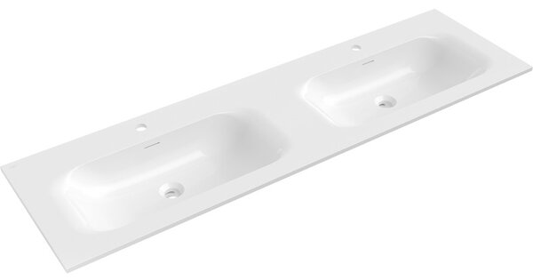 Mexen Vela, chiuvetă dublă pentru instalare încastrată 161 x 46,5 cm, alb lucios, 25231600D