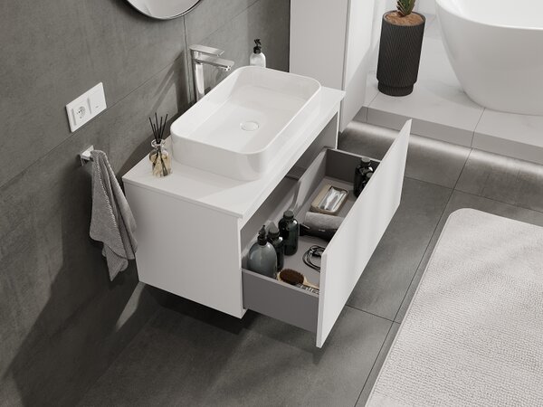 Mexen Orio, mobilier baie 90 cm, 1 sertar, alb mat, 91A10-09047-1-BF01