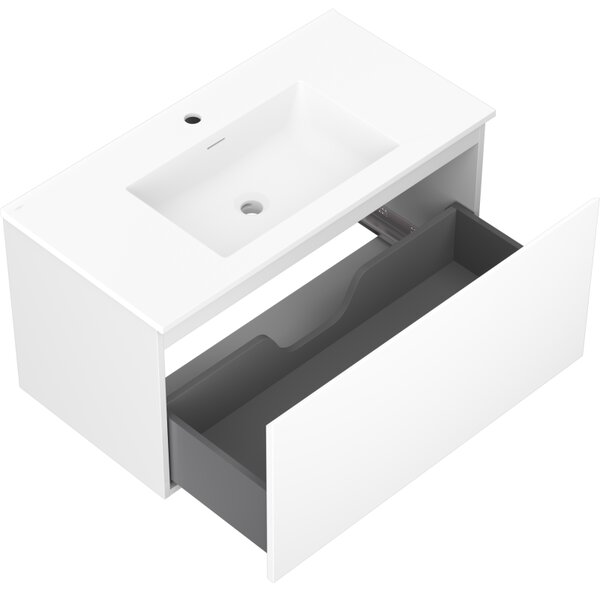 Mexen Orio, mobilier de baie 90 cm cu lavoar Otis, 1 sertar, alb mat, 91A10-09047-1-BF01-W18M01