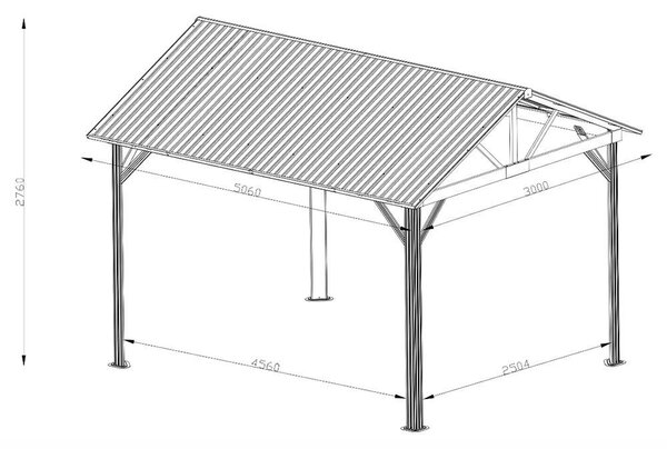 Copertină auto AVENBERG PAVILON 5 × 3 m – antracit