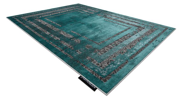 Covor DE LUXE modern 1516 Cadru vintage - structural verde / antracit