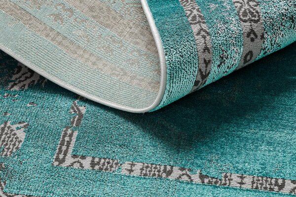 Covor DE LUXE modern 1516 Cadru vintage - structural verde / antracit