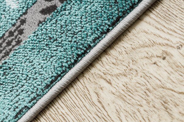 Covor DE LUXE modern 1516 Cadru vintage - structural verde / antracit