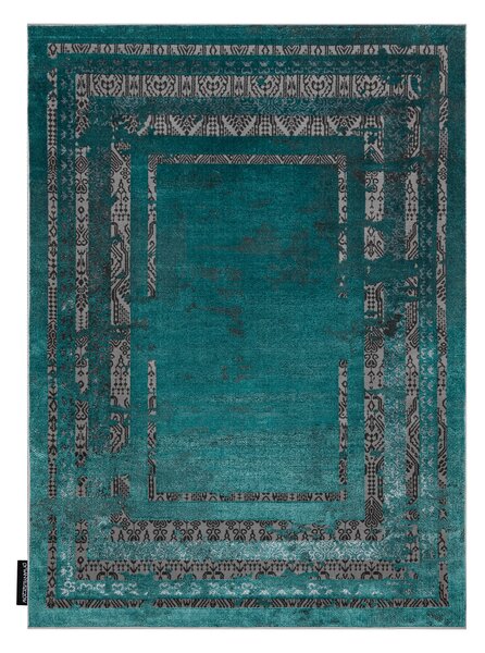 Covor DE LUXE modern 1516 Cadru vintage - structural verde / antracit