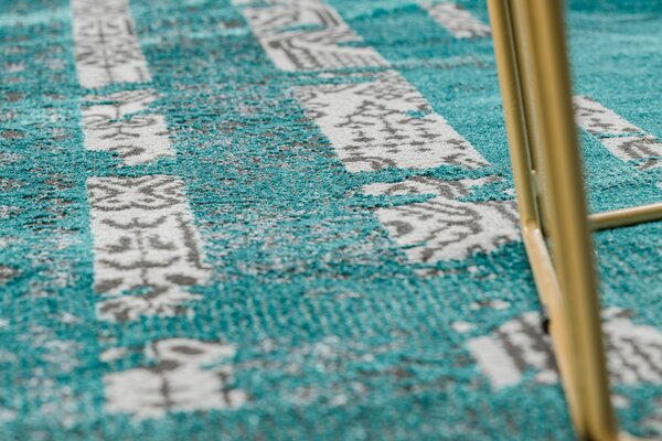 Covor DE LUXE modern 1516 Cadru vintage - structural verde / antracit
