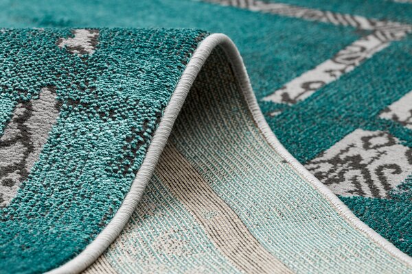 Covor DE LUXE modern 1516 Cadru vintage - structural verde / antracit