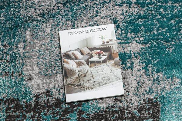 Covor DE LUXE modern 570 vintage - structural verde / antracit