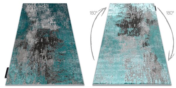 Covor DE LUXE modern 570 vintage - structural verde / antracit