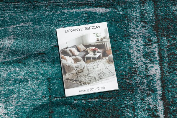 Covor DE LUXE modern 634 Cadru vintage - structural verde / antracit